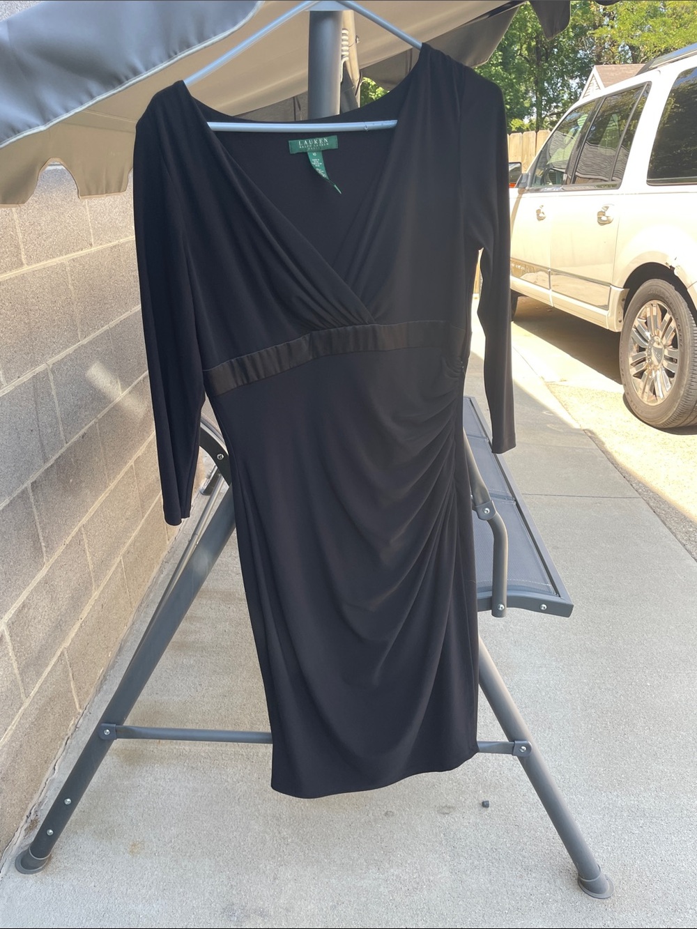Lauren Ralph Lauren Black Wrap-Style Midi Dress